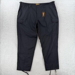 Ryno Gear Mens Cargo Pants 2XL Black Relaxed Fit Ripstop Tactical BDU BP10 46x32